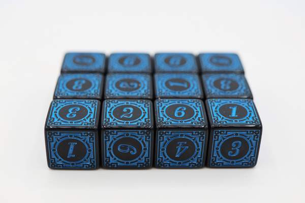 Magic Burst D6 Set - Blue - 12 piece D6's | Game Grid - Logan