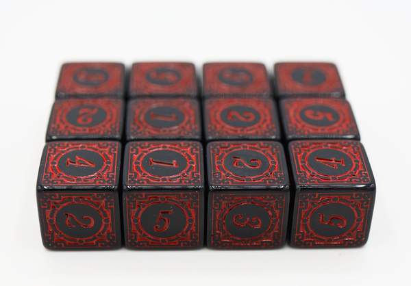 Magic Burst D6 Set - Red - 12 piece D6's | Game Grid - Logan