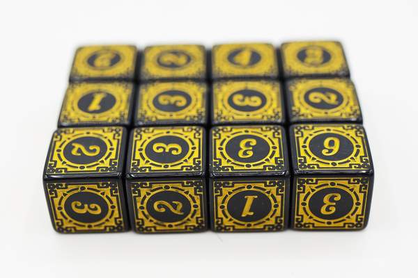 Magic Burst D6 Set - Yellow - 12 piece D6's | Game Grid - Logan