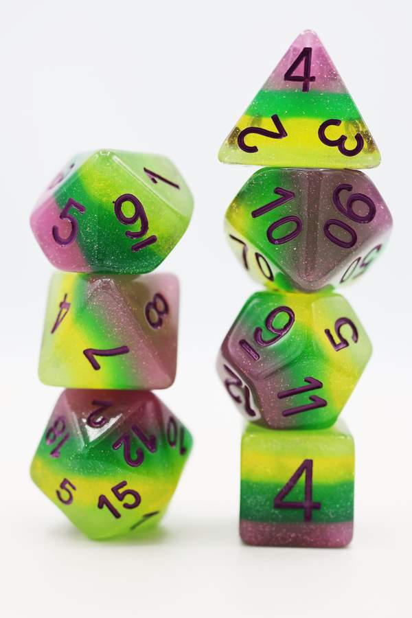 Mardi Gras Layer RPG Dice Set | Game Grid - Logan