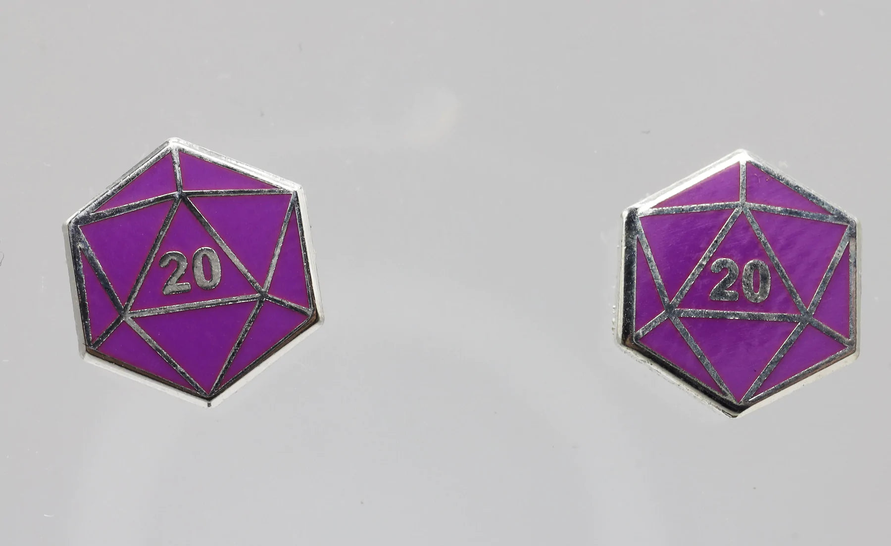 D20 Stud Earrings: Purple | Game Grid - Logan