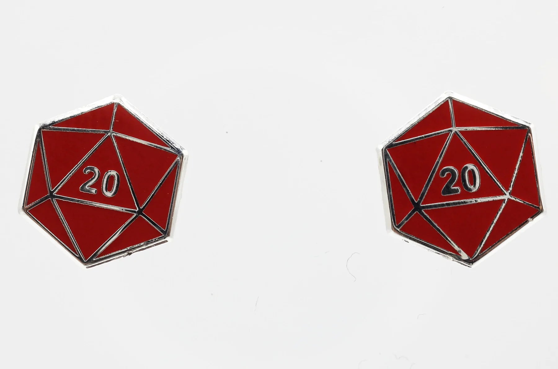 D20 Stud Earrings: Red | Game Grid - Logan