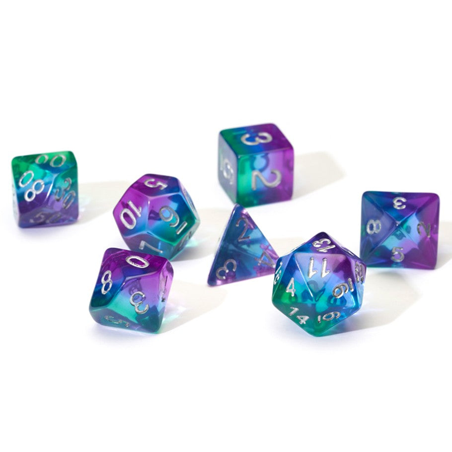Sirius Dice: Blue Aurora Transparent RPG Set | Game Grid - Logan