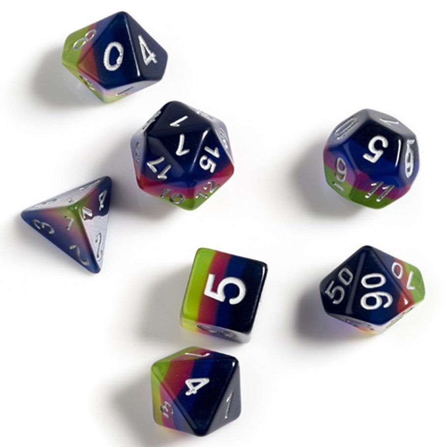 Sirius Dice: Pink, Green, & Blue Semi-Transparent RPG Set | Game Grid - Logan