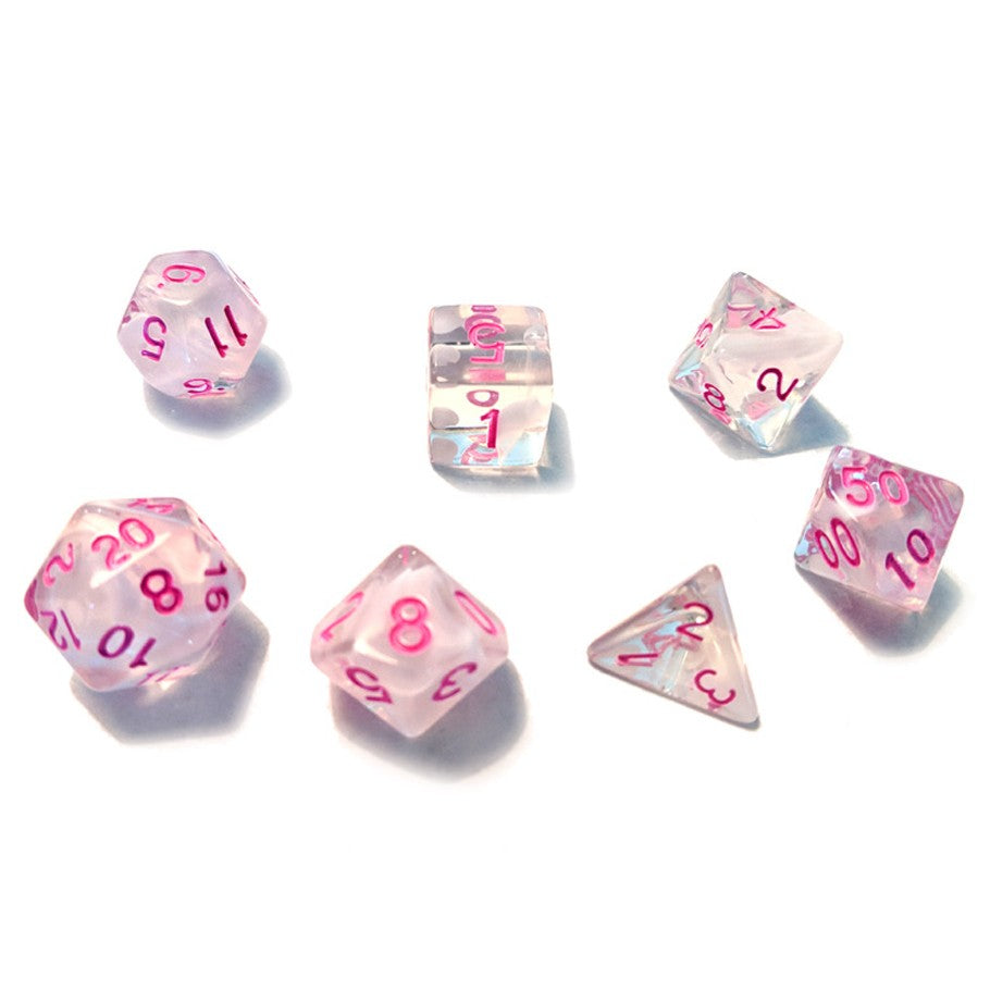 Sirius Dice: White Cloud with Pink Ink RPG Set | Game Grid - Logan