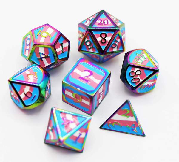 Pride Flag: Trans - RPG Metal Dice Set | Game Grid - Logan