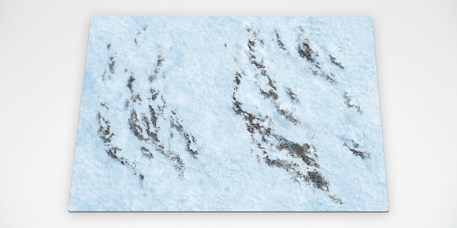 6'x4' Game Mat: Ice Floe / Frozen Tundra [1" Grid] | Game Grid - Logan