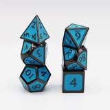 Midnight Metal with Teal RPG Dice Set | Game Grid - Logan