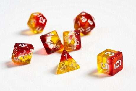 Sirius Dice: Yellow & Red Translucent RPG Set | Game Grid - Logan